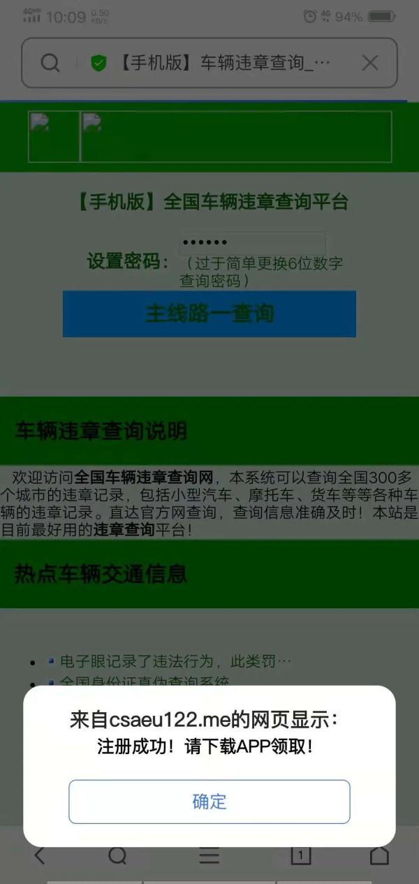 山寨违章查询平台_沈阳市电子违章查询网_个人信息泄露诈骗APP