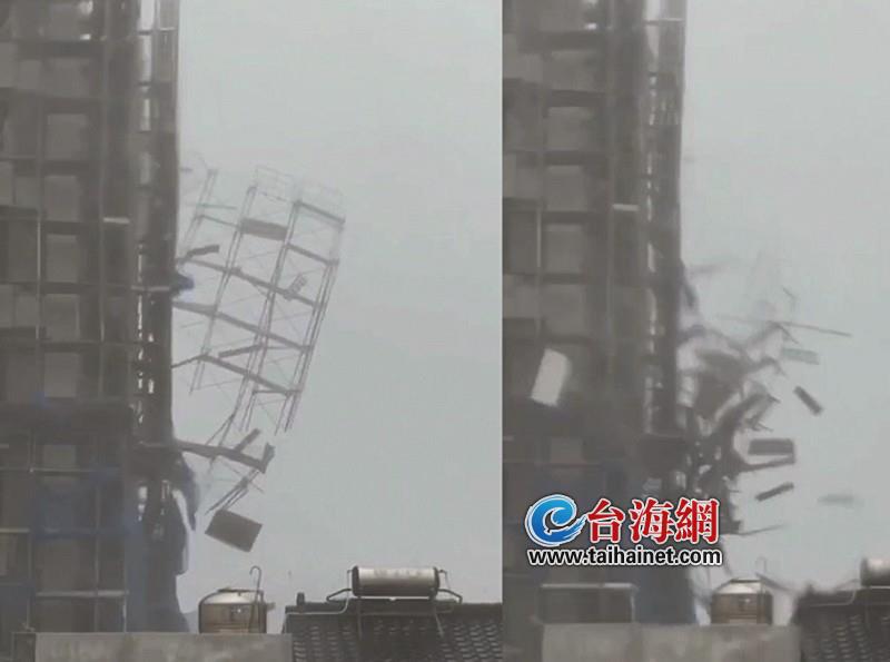 台风杨柳台湾影响_台湾新闻龙卷风_台东鹰架坍塌事故