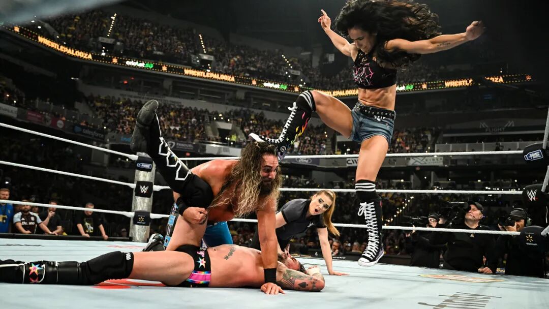 Brock Lesnar F5 John Cena Paul Heyman WWE match 2025 Indianapolis_wwe2025_Bronson Reed Bron Breakker The Usos LA Knight weapon match WWE Raw 2025 Indiana