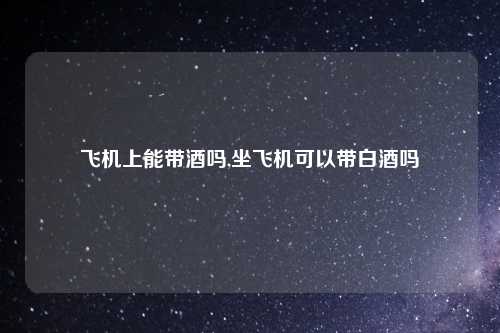 飞机上能带酒吗,坐飞机可以带白酒吗
