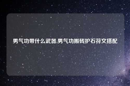 男气功带什么武器,男气功搬砖护石符文搭配