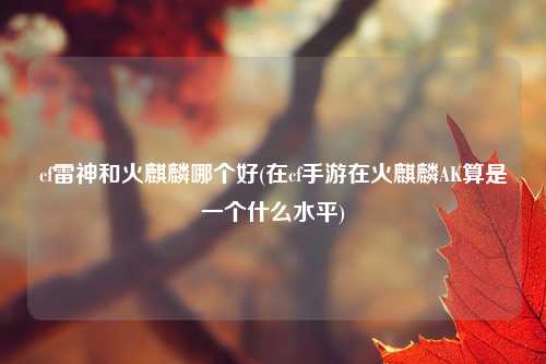 cf雷神和火麒麟哪个好(在cf手游在火麒麟AK算是一个什么水平)