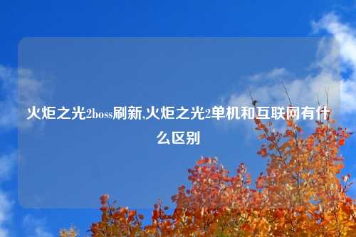 火炬之光2boss刷新,火炬之光2单机和互联网有什么区别