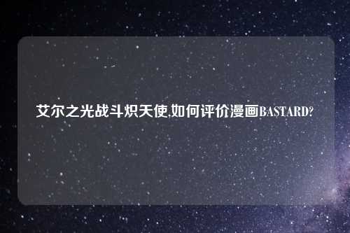 艾尔之光战斗炽天使,如何评价漫画BASTARD?