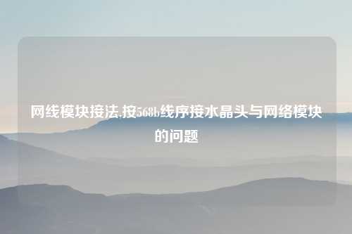 网线模块接法,按568b线序接水晶头与网络模块的问题