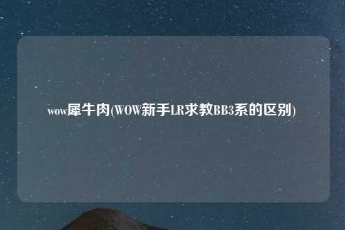 wow犀牛肉(WOW新手LR求教BB3系的区别)