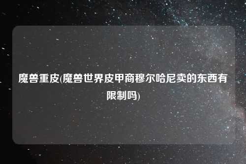 魔兽重皮(魔兽世界皮甲商穆尔哈尼卖的东西有限制吗)