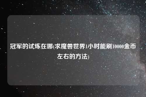 冠军的试炼在哪(求魔兽世界1小时能刷10000金币左右的方法)