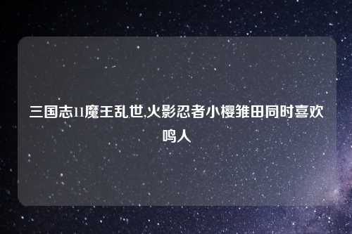 三国志11魔王乱世,火影忍者小樱雏田同时喜欢鸣人