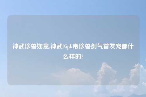 神武珍兽如意,神武95pk带珍兽剑气首发宠都什么样的?