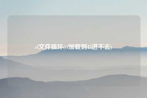 cf文件损坏(cf加载到45进不去)