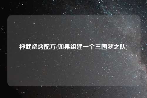 神武烧烤配方(如果组建一个三国梦之队)