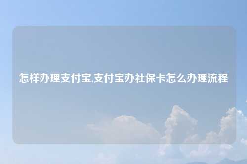 怎样办理支付宝,支付宝办社保卡怎么办理流程