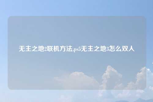 无主之地2联机方法,ps5无主之地3怎么双人