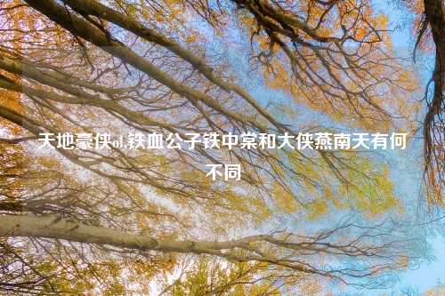 天地豪侠ol,铁血公子铁中棠和大侠燕南天有何不同