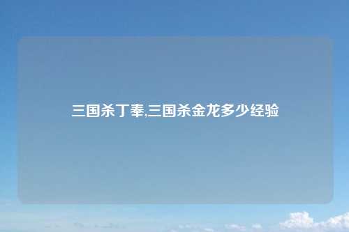 三国杀丁奉,三国杀金龙多少经验