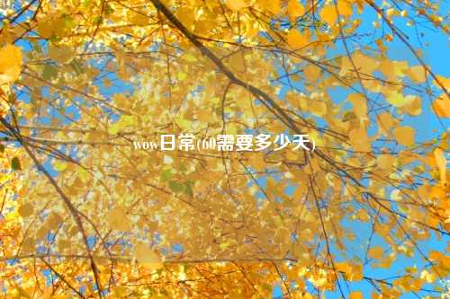 wow日常(60需要多少天)