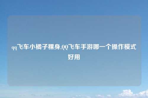 qq飞车小橘子稞身,QQ飞车手游哪一个操作模式好用