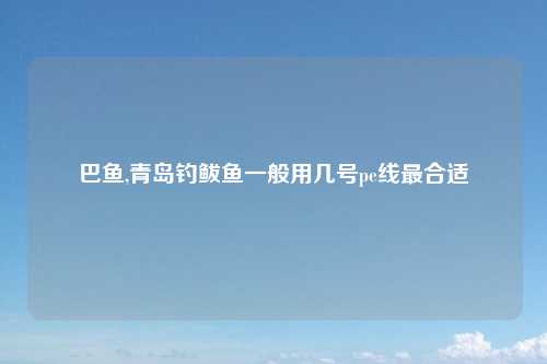 巴鱼,青岛钓鲅鱼一般用几号pe线最合适