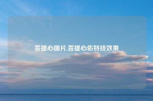 菩提心图片,菩提心佑特技效果