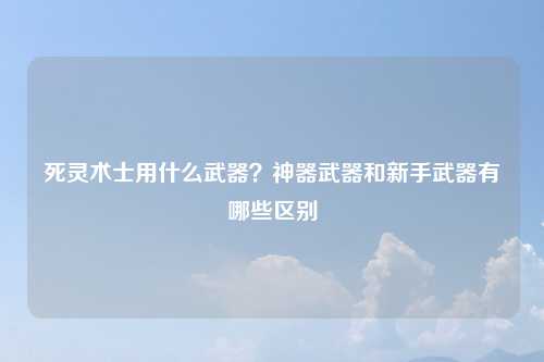 死灵术士用什么武器？神器武器和新手武器有哪些区别