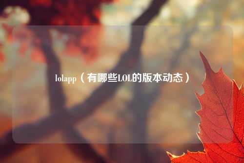 lolapp（有哪些LOL的版本动态）