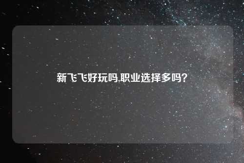 新飞飞好玩吗,职业选择多吗？