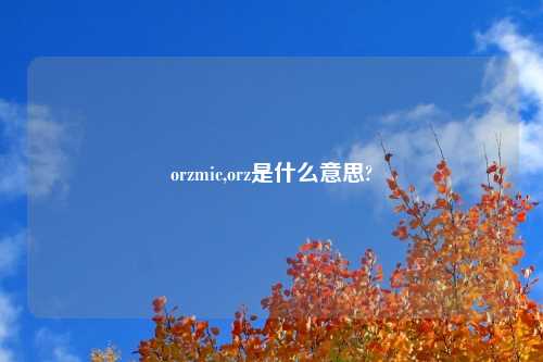 orzmic,orz是什么意思?