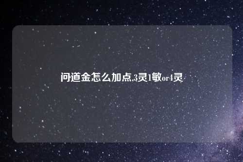 问道金怎么加点,3灵1敏or4灵