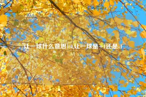 让一球什么意思1:0,让一球是+1还是-1
