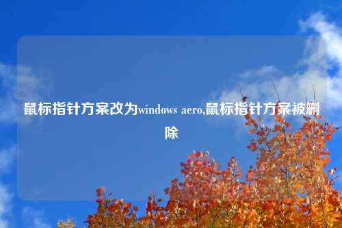 鼠标指针方案改为windows aero,鼠标指针方案被删除