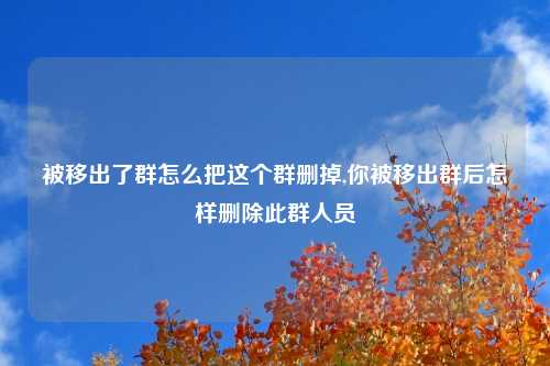 被移出了群怎么把这个群删掉,你被移出群后怎样删除此群人员