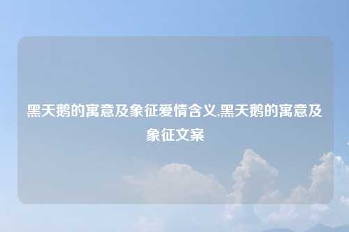 黑天鹅的寓意及象征爱情含义,黑天鹅的寓意及象征文案
