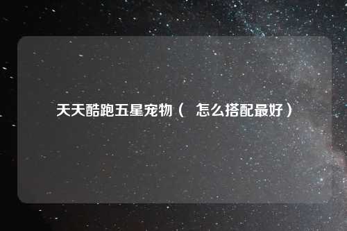 天天酷跑五星宠物（  怎么搭配最好）