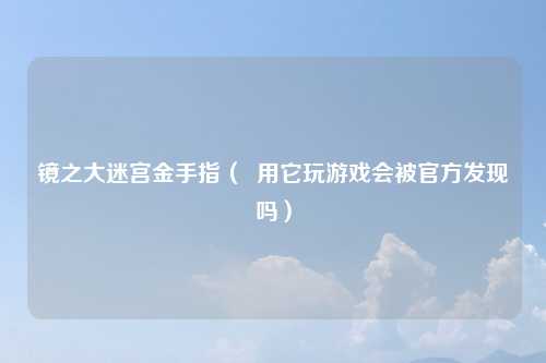 镜之大迷宫金手指(  用它玩游戏会被官方发现吗)