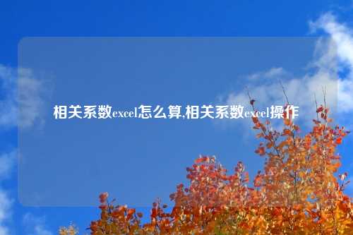 相关系数excel怎么算,相关系数excel操作