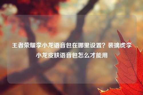 王者荣耀李小龙语音包在哪里设置？裴擒虎李小龙皮肤语音包怎么才能用