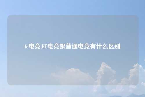 fe电竞,FE电竞跟普通电竞有什么区别
