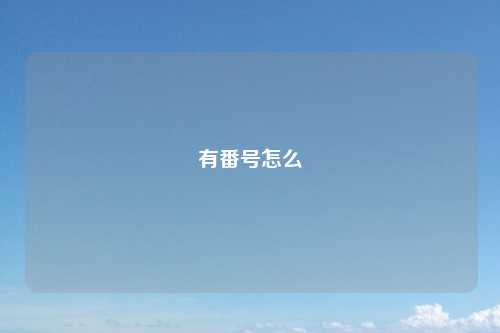 有番号怎么