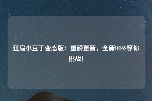 狂扁小豆丁变态版：重磅更新，全新BOSS等你挑战！