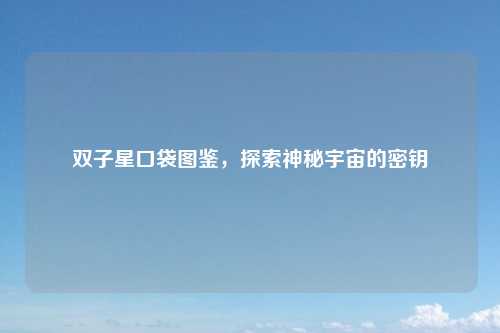 双子星口袋图鉴,探索神秘宇宙的密钥