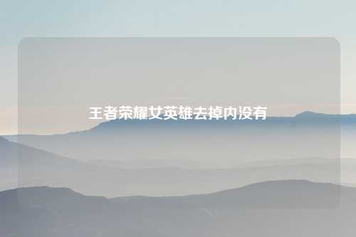 王者荣耀女英雄去掉内没有