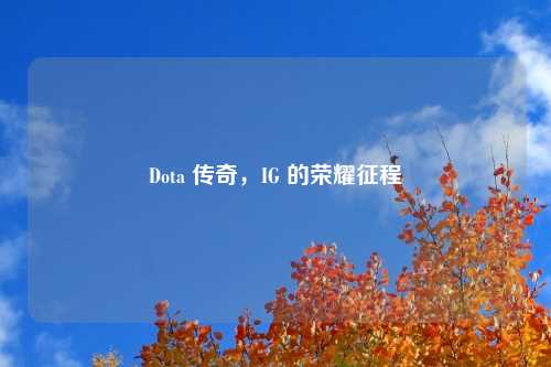 Dota 传奇,IG 的荣耀征程