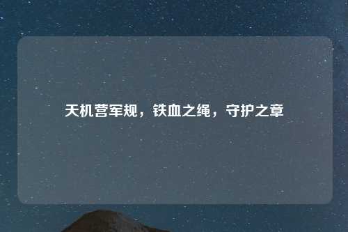 天机营军规，铁血之绳，守护之章