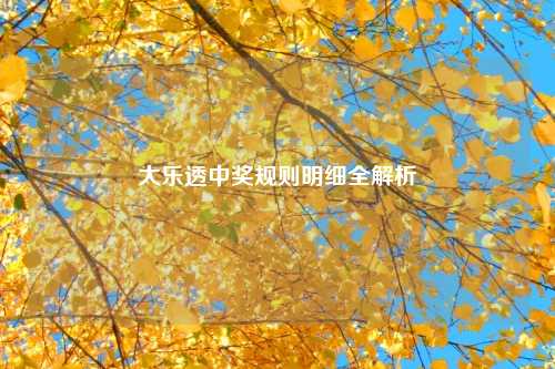 大乐透中奖规则明细全解析